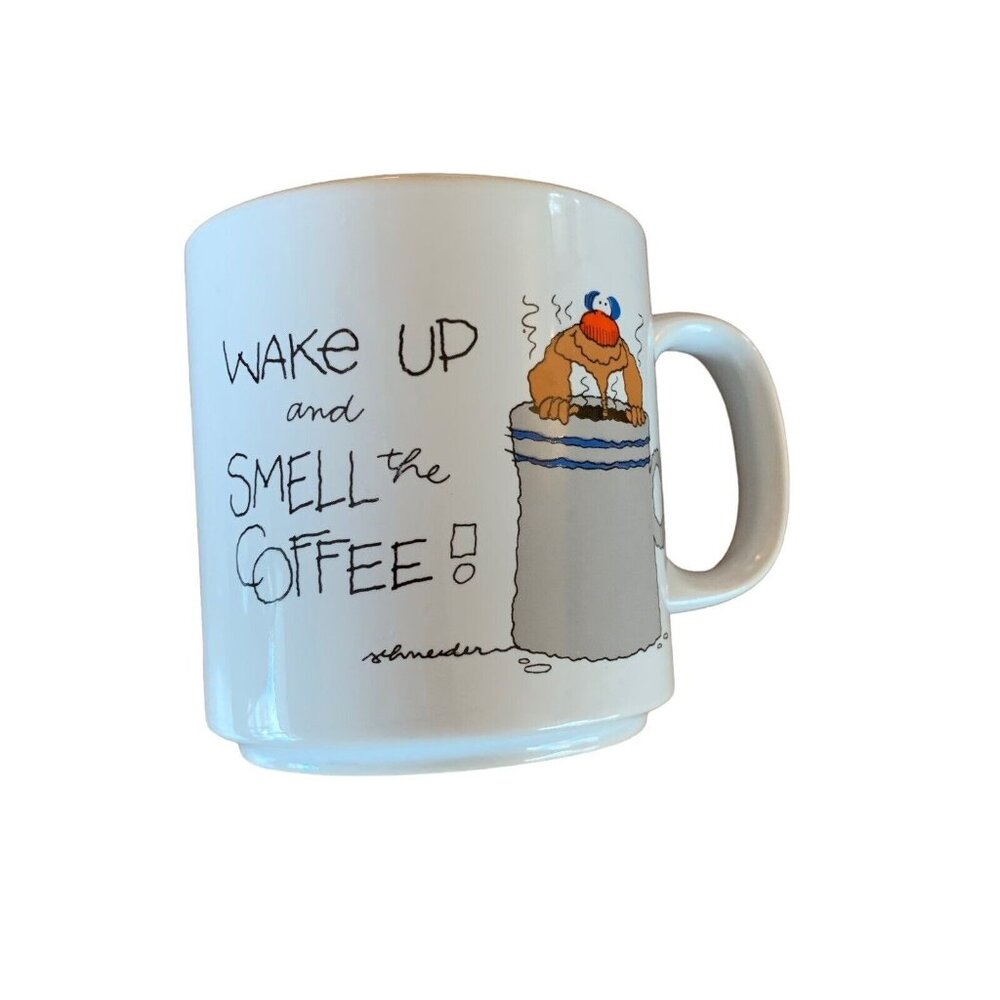 Vintage Russ Coffee Mug Wake Up and Smell the Coffee 12 oz Made in Korea